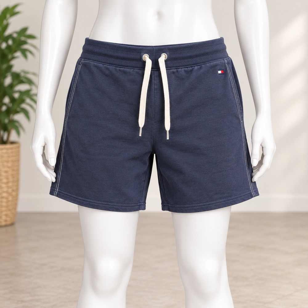 Tommy Hilfiger Sport Lounge Shorts Womens Large Navy Blue Drawstring Knit